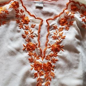 Vintage embroidered floral blouse